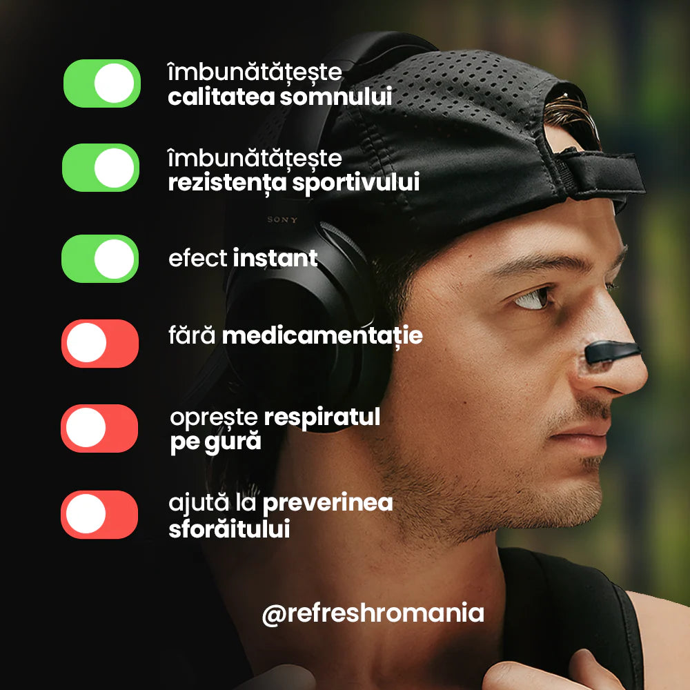 Bandă nazală anti-sforăit – respirație mai bună, somn liniștit